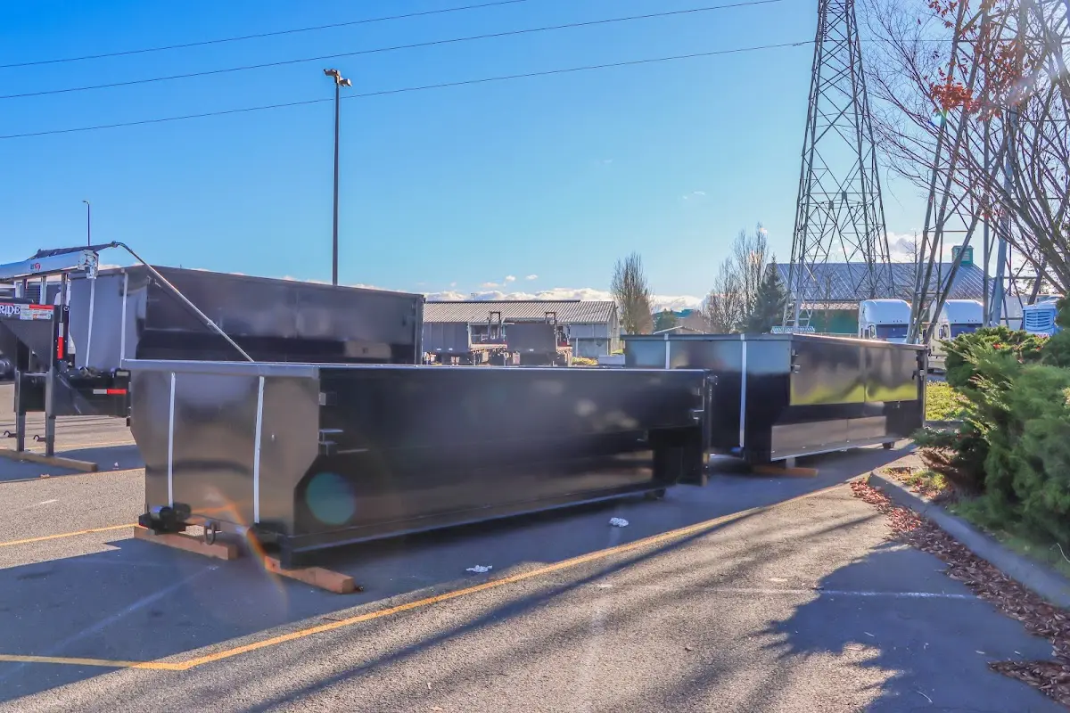Roll-off dumpster ready for waste disposal at job site for Construction Dumpster Rental in Wimauma